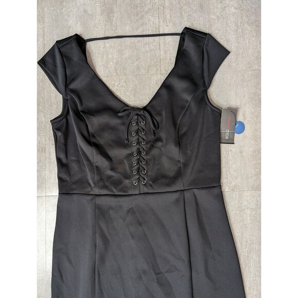 BOLD Elements woman's  Midi dress black Cut To Curve Size large NWT - Picture 2 of 7